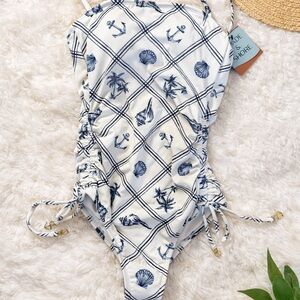 Nautical Print One-Piece Swimsuit